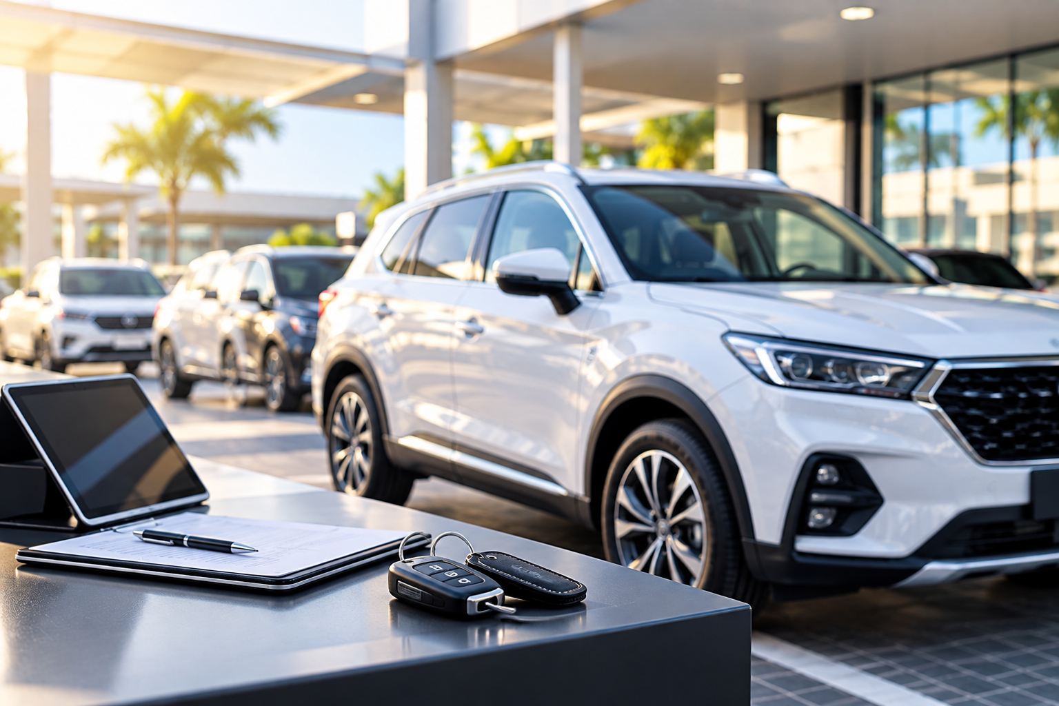 Car rental vehicle delivery and collection with digital handover documentation