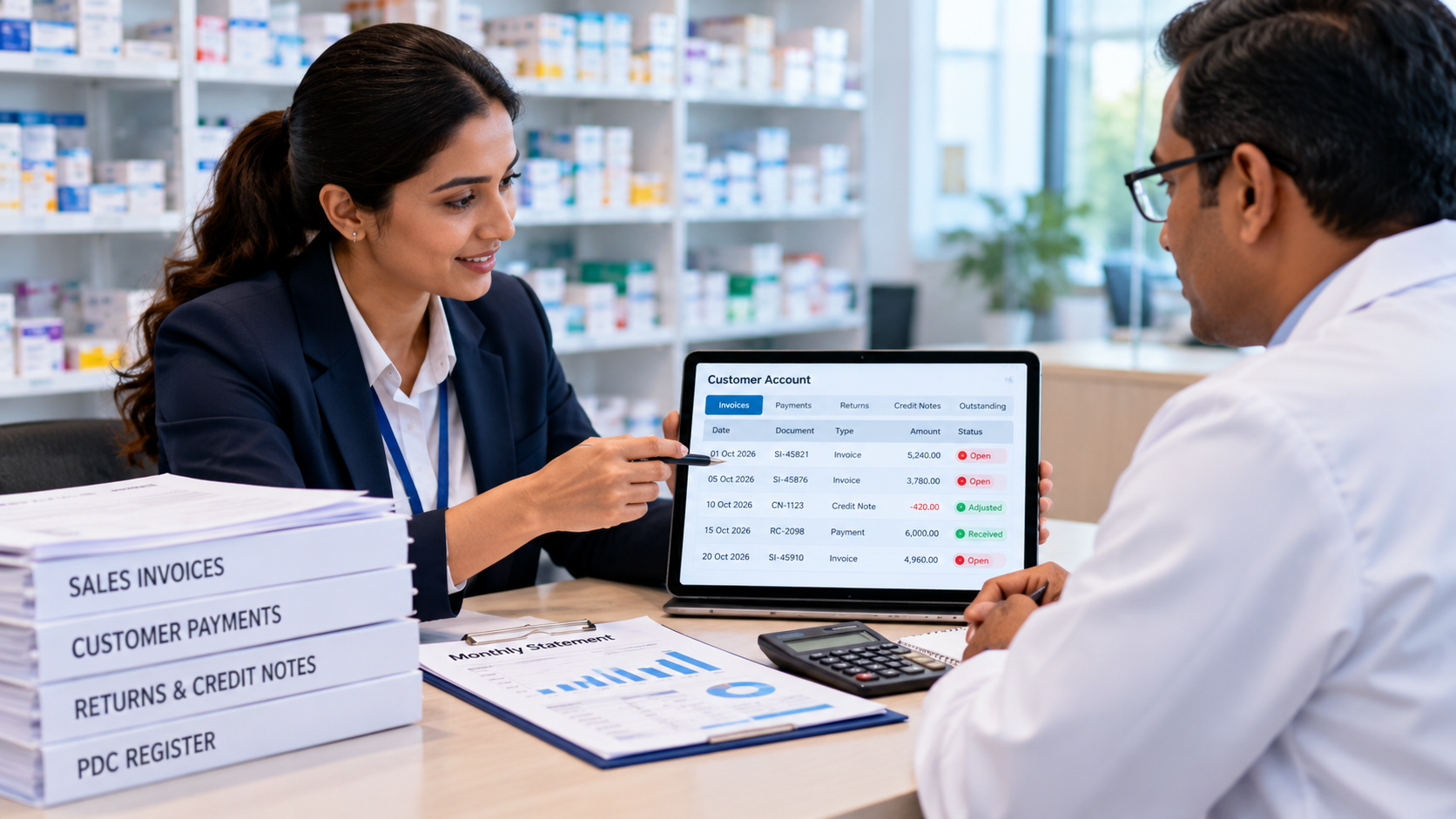 Pharmaceutical distribution customer collections, payments and account reconciliation