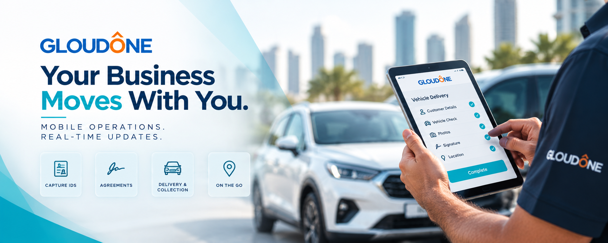 GloudOne Mobile Field Operations for Car Rental and Leasing - Vehicle Delivery, Collection and Digital Agreements